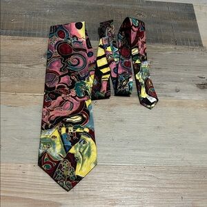 Vintage Grace Recurring Themes Vibrant Abstract Men's Tie Silk Career Office